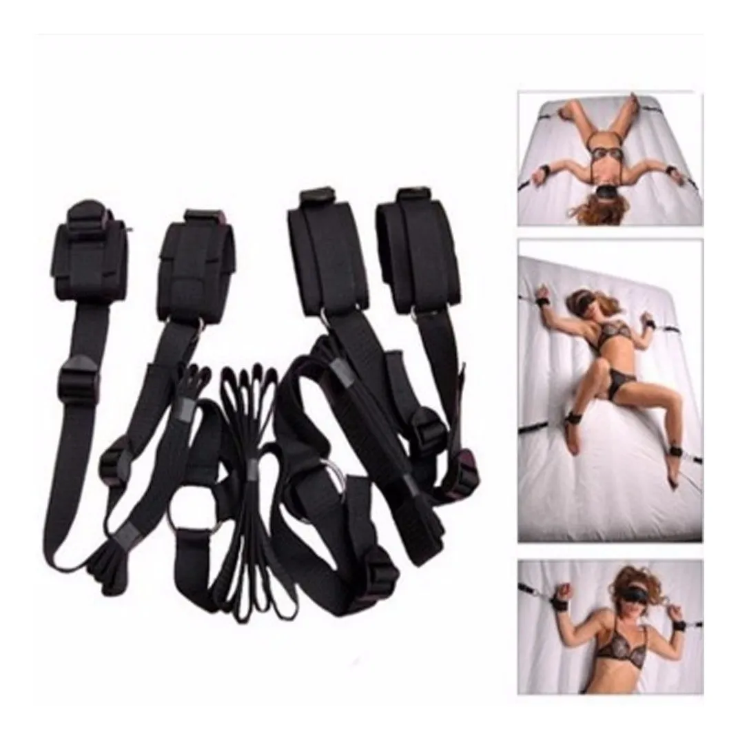 KIT DE BONDAGE - AMARRAR NA CAMA COM VENDA PARA OLHOS