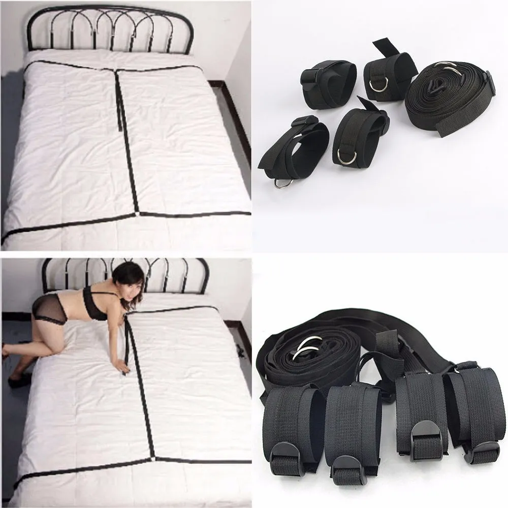 KIT DE BONDAGE - AMARRAR NA CAMA COM VENDA PARA OLHOS