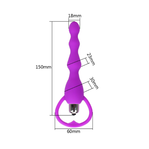 PLUG ANAL BEADS ESCALONADO COM  VIBRAÇÃO 