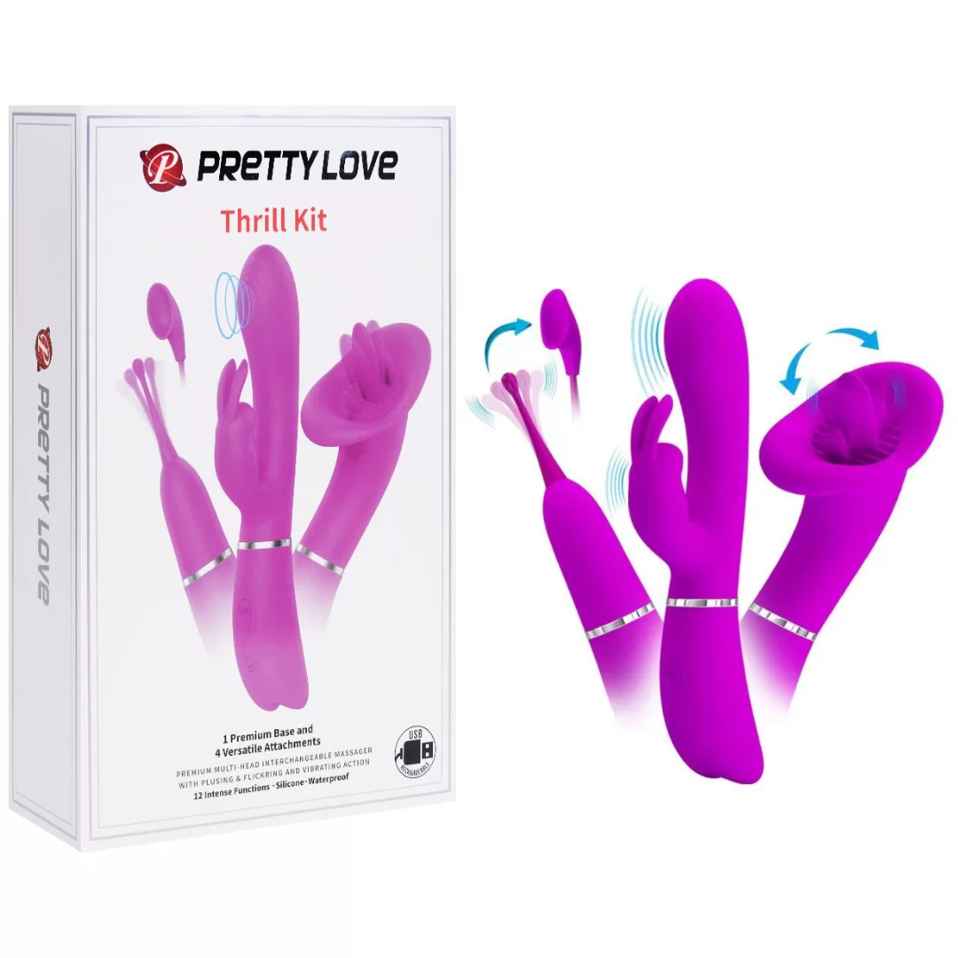 KIT COM VIBRADOR PONTO G E CLITÓRIS 3 X 1