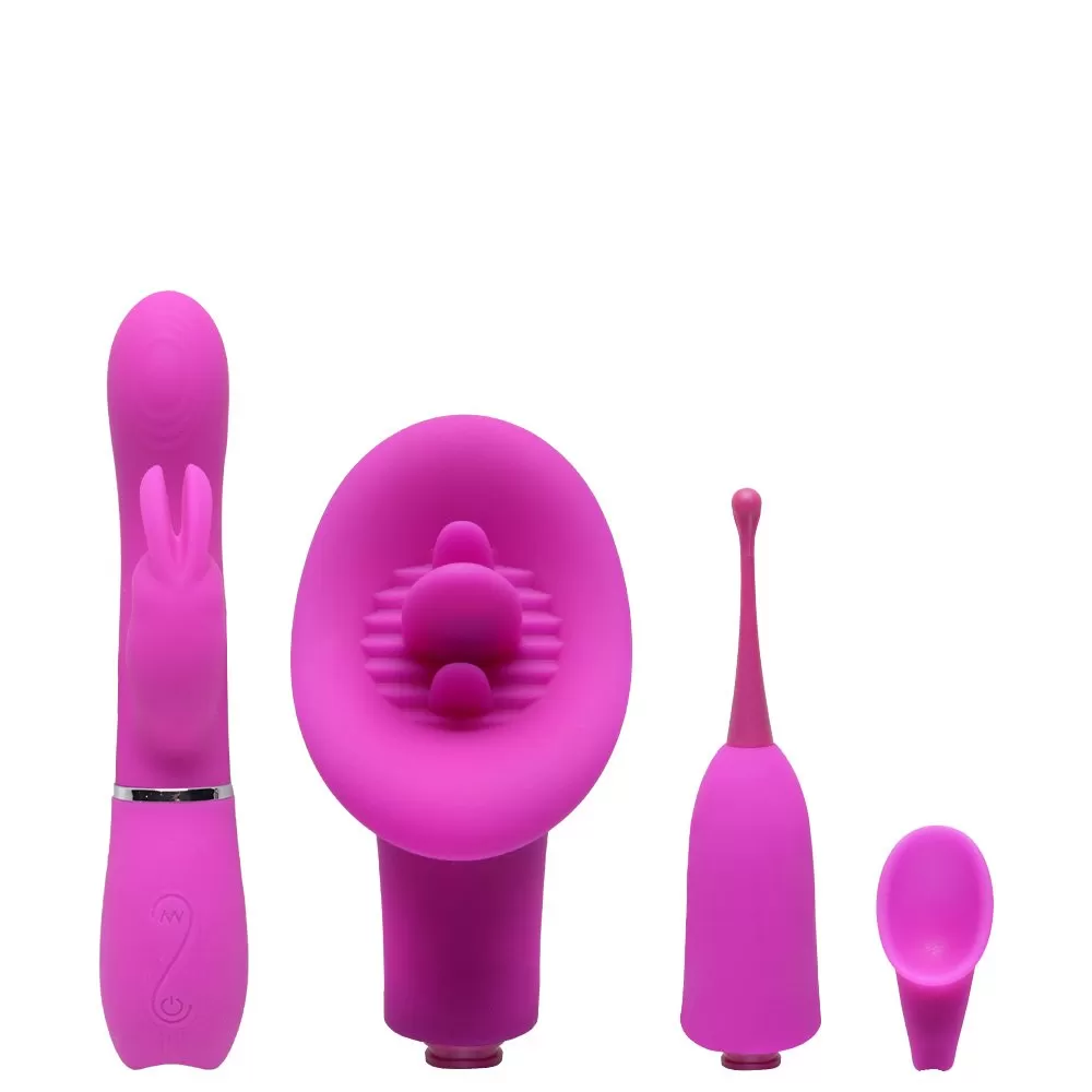 KIT COM VIBRADOR PONTO G E CLITÓRIS 3 X 1